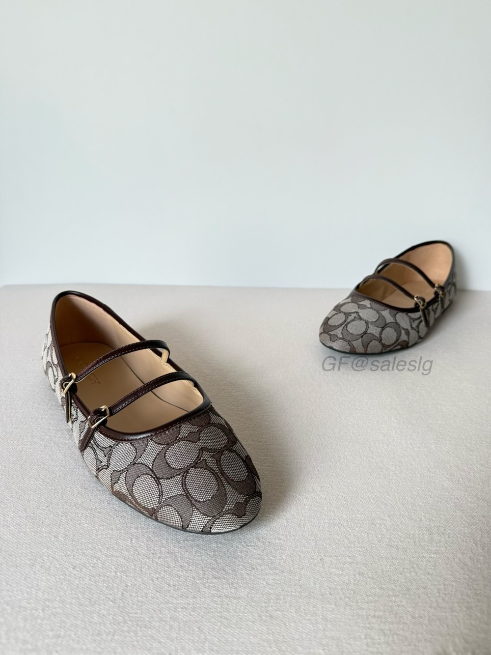 NWT Coach Double Buckle Mary Jane In Signature Jacquard Oak/Maple CFG64 Size 10